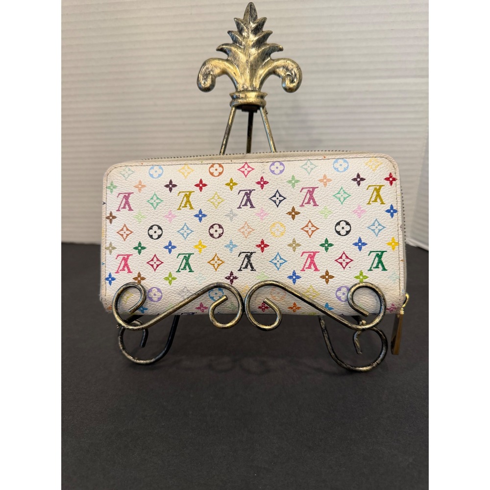 Louis Vuitton Zippy White Multicolore Monogram Murakami Zip Wallet